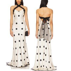 For Love And Lemons Black and White Polka Dot Maxi Dress